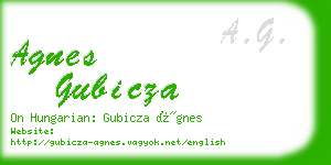 agnes gubicza business card